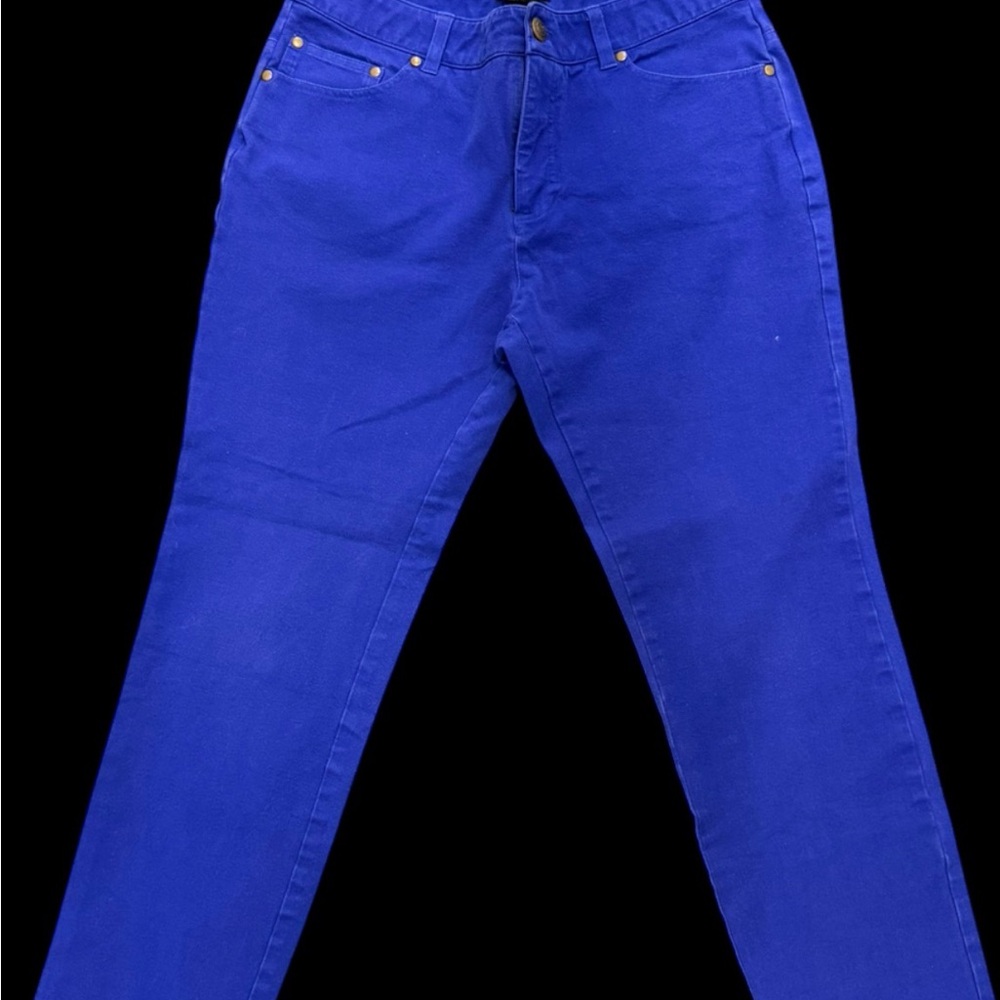 Bright Royal Blue Straight-Leg cotton Jeans